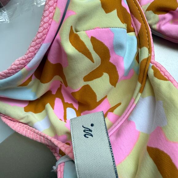 Maaji sz M Pink Reversible Bikini Set High Waist Tie Back Swimwear - Picture 5 of 9